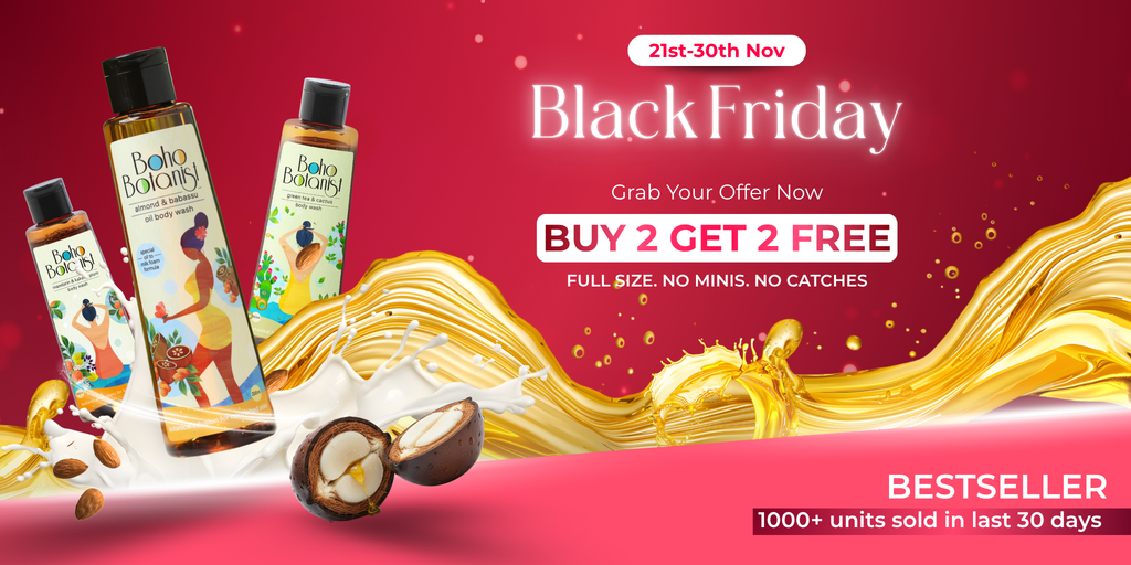 Buy 2 Get 2 sale on shower oils, body washes, sugar scrubs, body toners, body lotions, body oils on black friday. 