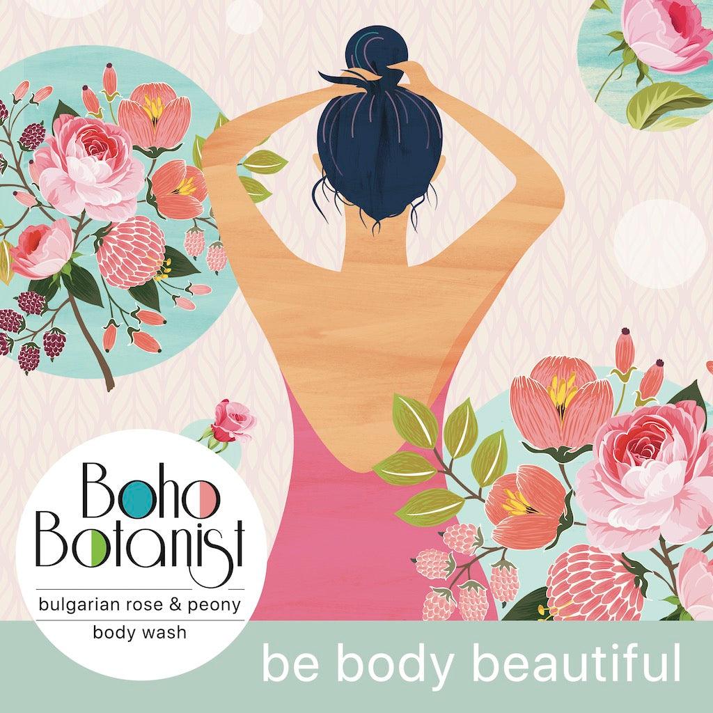 Bulgarian Rose & Peony Body Wash 50ml - Boho Botanist