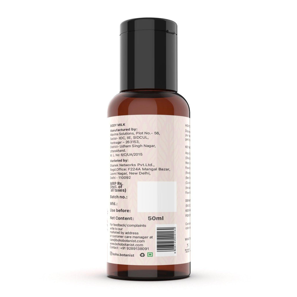 Bulgarian Rose, Peony & Rosehip Body Milk 50ml - Boho Botanist