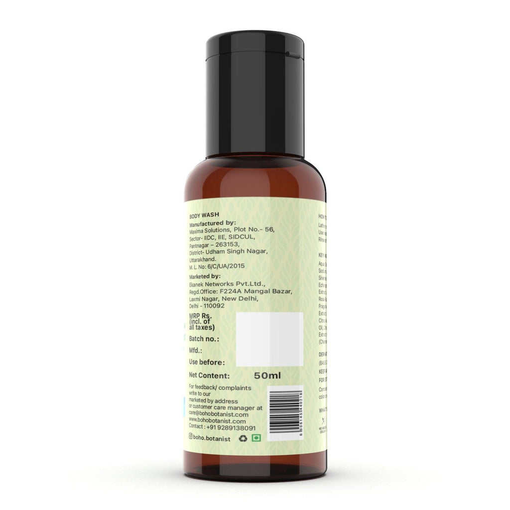 Green Tea & Cactus Body Wash 50ml - Boho Botanist